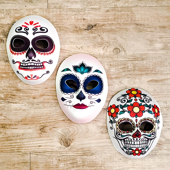 Sugar Skull Other - Family Set of 3 Sugar Skull Day of the Dead Masks